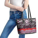 ANZAC Day Manly Warringah Sea Eagles Leather Tote Bag Military Memorial Aboriginal Indigenous Art
