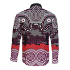 ANZAC Day Manly Warringah Sea Eagles Long Sleeve Button Shirt Military Memorial Aboriginal Indigenous Art