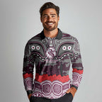 ANZAC Day Manly Warringah Sea Eagles Long Sleeve Polo Shirt Military Memorial Aboriginal Indigenous Art
