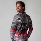 ANZAC Day Manly Warringah Sea Eagles Long Sleeve Polo Shirt Military Memorial Aboriginal Indigenous Art
