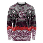 ANZAC Day Manly Warringah Sea Eagles Long Sleeve Shirt Military Memorial Aboriginal Indigenous Art