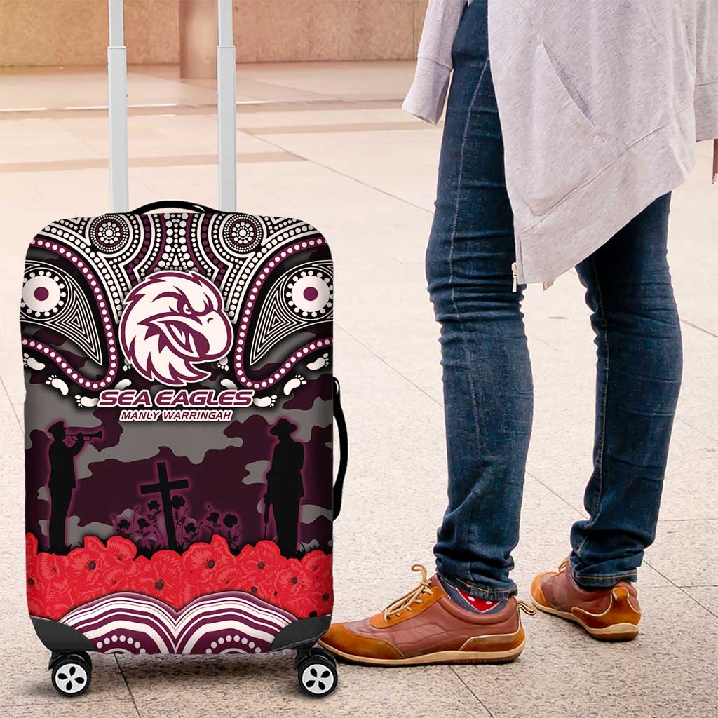 ANZAC Day Manly Warringah Sea Eagles Luggage Cover Military Memorial Aboriginal Indigenous Art
