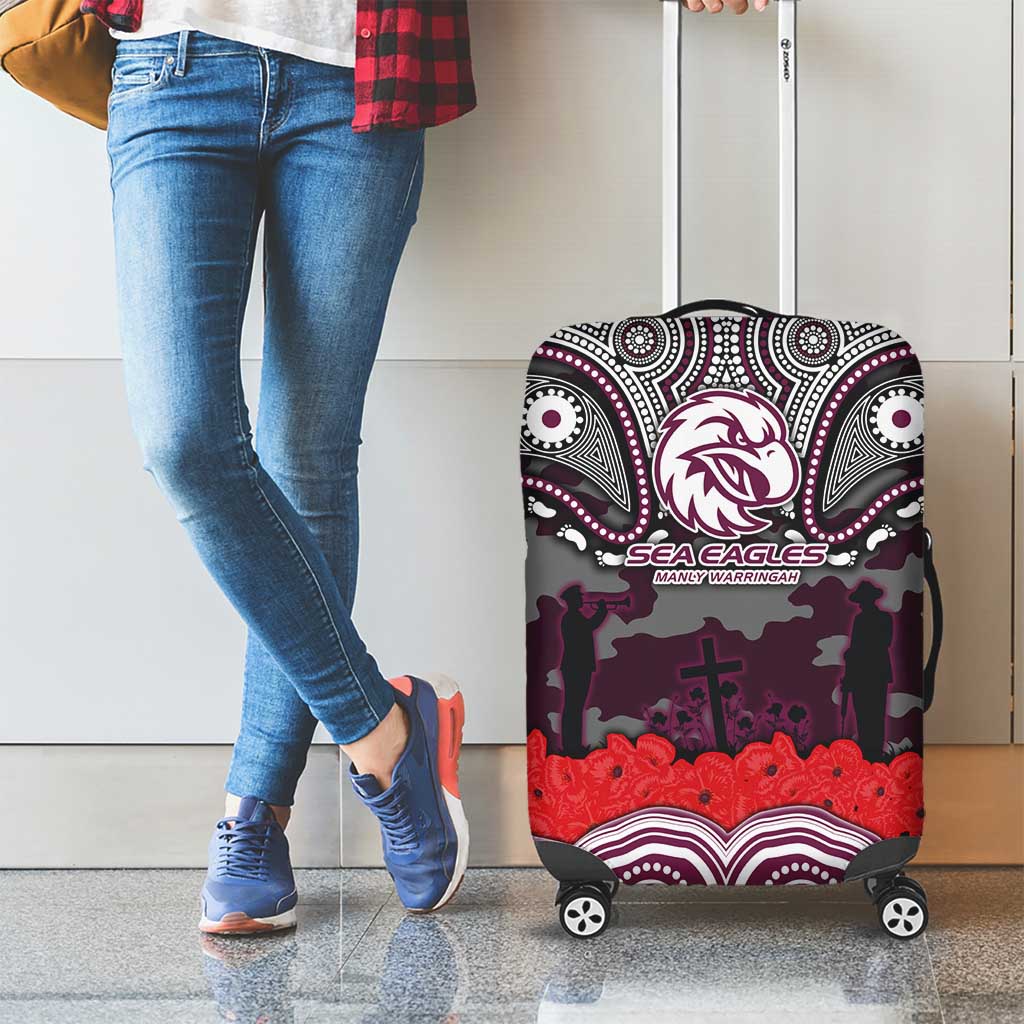 ANZAC Day Manly Warringah Sea Eagles Luggage Cover Military Memorial Aboriginal Indigenous Art