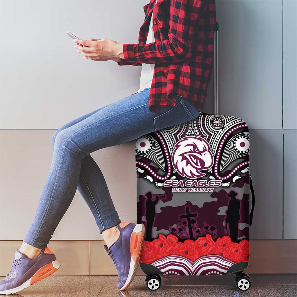 ANZAC Day Manly Warringah Sea Eagles Luggage Cover Military Memorial Aboriginal Indigenous Art