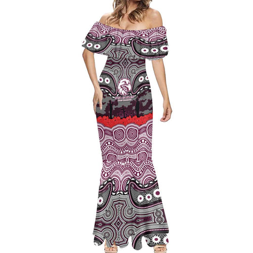 ANZAC Day Manly Warringah Sea Eagles Mermaid Dress Military Memorial Aboriginal Indigenous Art