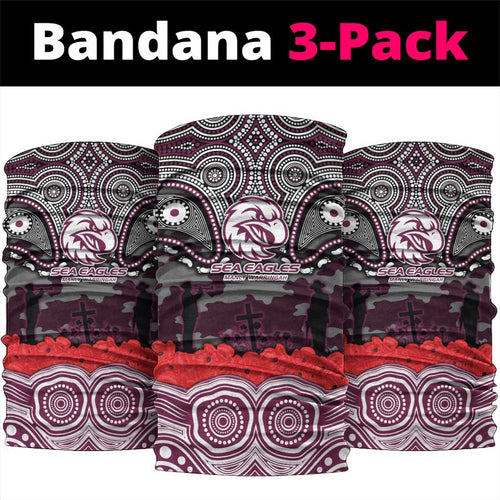 ANZAC Day Manly Warringah Sea Eagles Neck Gaiter Military Memorial Aboriginal Indigenous Art