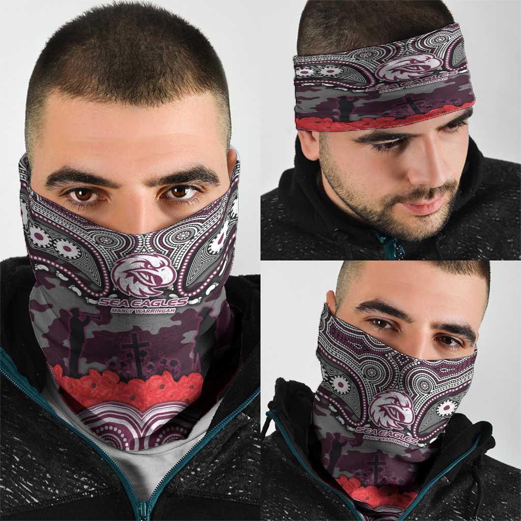 ANZAC Day Manly Warringah Sea Eagles Neck Gaiter Military Memorial Aboriginal Indigenous Art