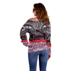 ANZAC Day Manly Warringah Sea Eagles Off Shoulder Sweater Military Memorial Aboriginal Indigenous Art