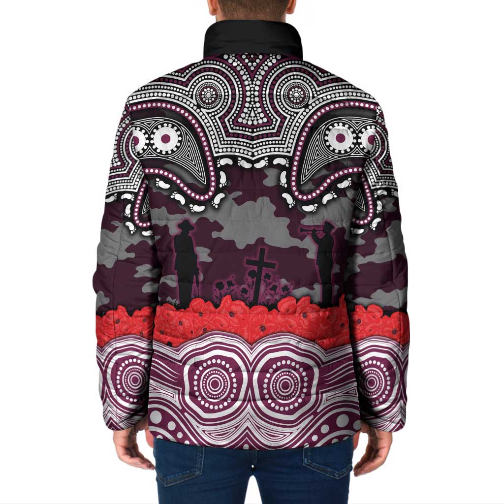 ANZAC Day Manly Warringah Sea Eagles Padded Jacket Military Memorial Aboriginal Indigenous Art