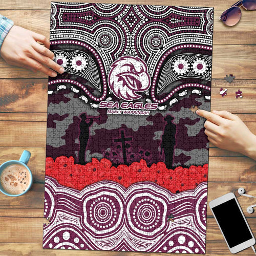 ANZAC Day Manly Warringah Sea Eagles Puzzle Military Memorial Aboriginal Indigenous Art