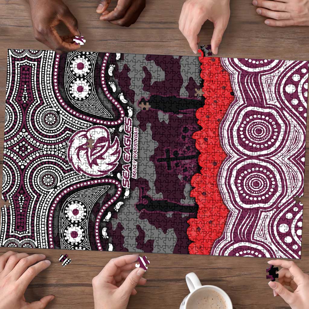 ANZAC Day Manly Warringah Sea Eagles Puzzle Military Memorial Aboriginal Indigenous Art