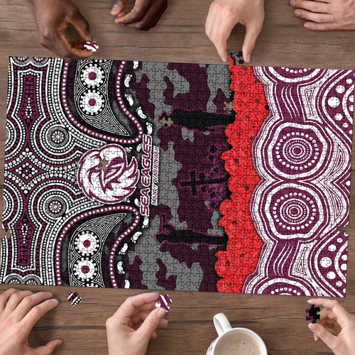 ANZAC Day Manly Warringah Sea Eagles Puzzle Military Memorial Aboriginal Indigenous Art