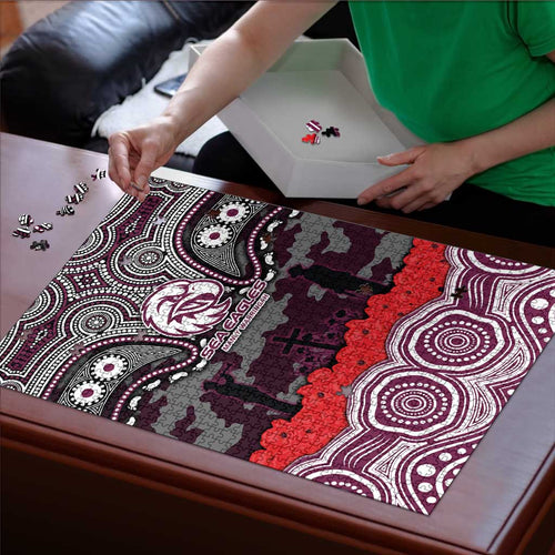 ANZAC Day Manly Warringah Sea Eagles Puzzle Military Memorial Aboriginal Indigenous Art