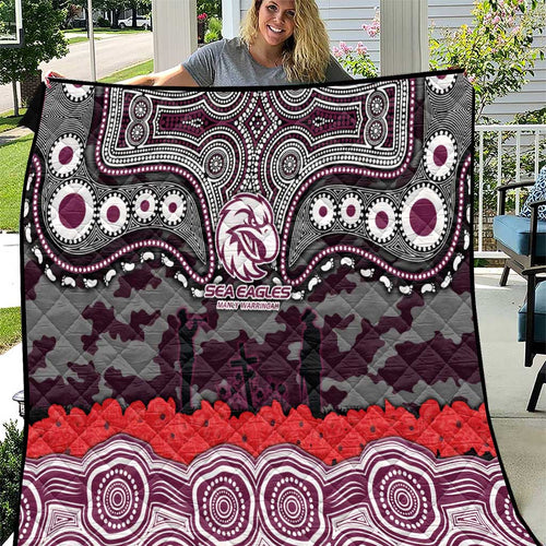 ANZAC Day Manly Warringah Sea Eagles Quilt Military Memorial Aboriginal Indigenous Art