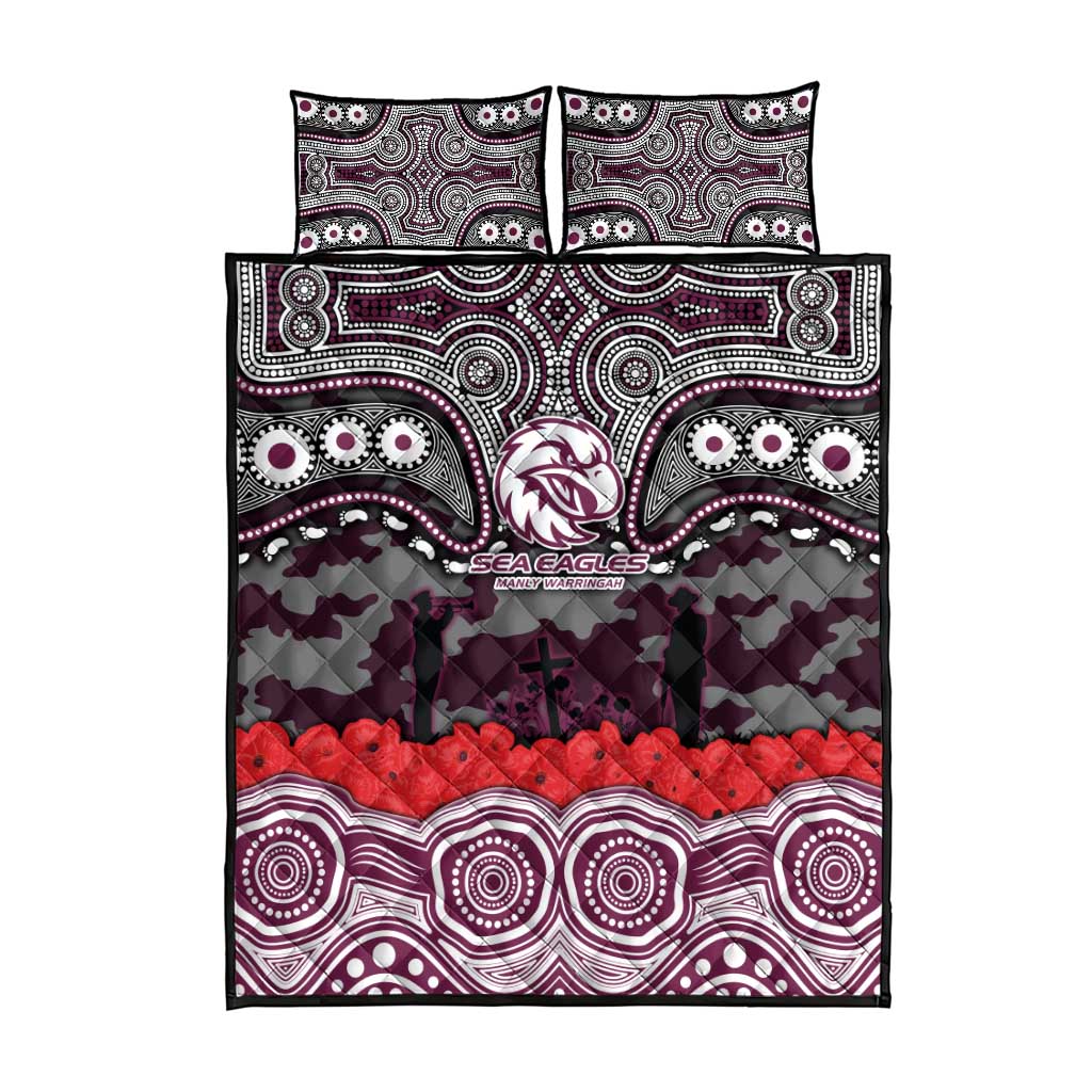 ANZAC Day Manly Warringah Sea Eagles Quilt Bed Set Military Memorial Aboriginal Indigenous Art