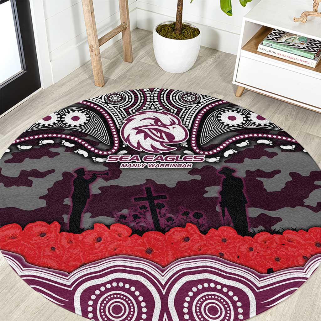 ANZAC Day Manly Warringah Sea Eagles Round Carpet Military Memorial Aboriginal Indigenous Art