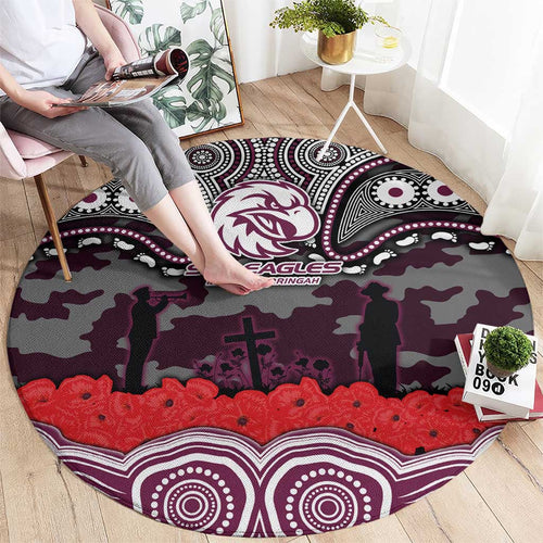 ANZAC Day Manly Warringah Sea Eagles Round Carpet Military Memorial Aboriginal Indigenous Art