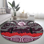ANZAC Day Manly Warringah Sea Eagles Round Carpet Military Memorial Aboriginal Indigenous Art