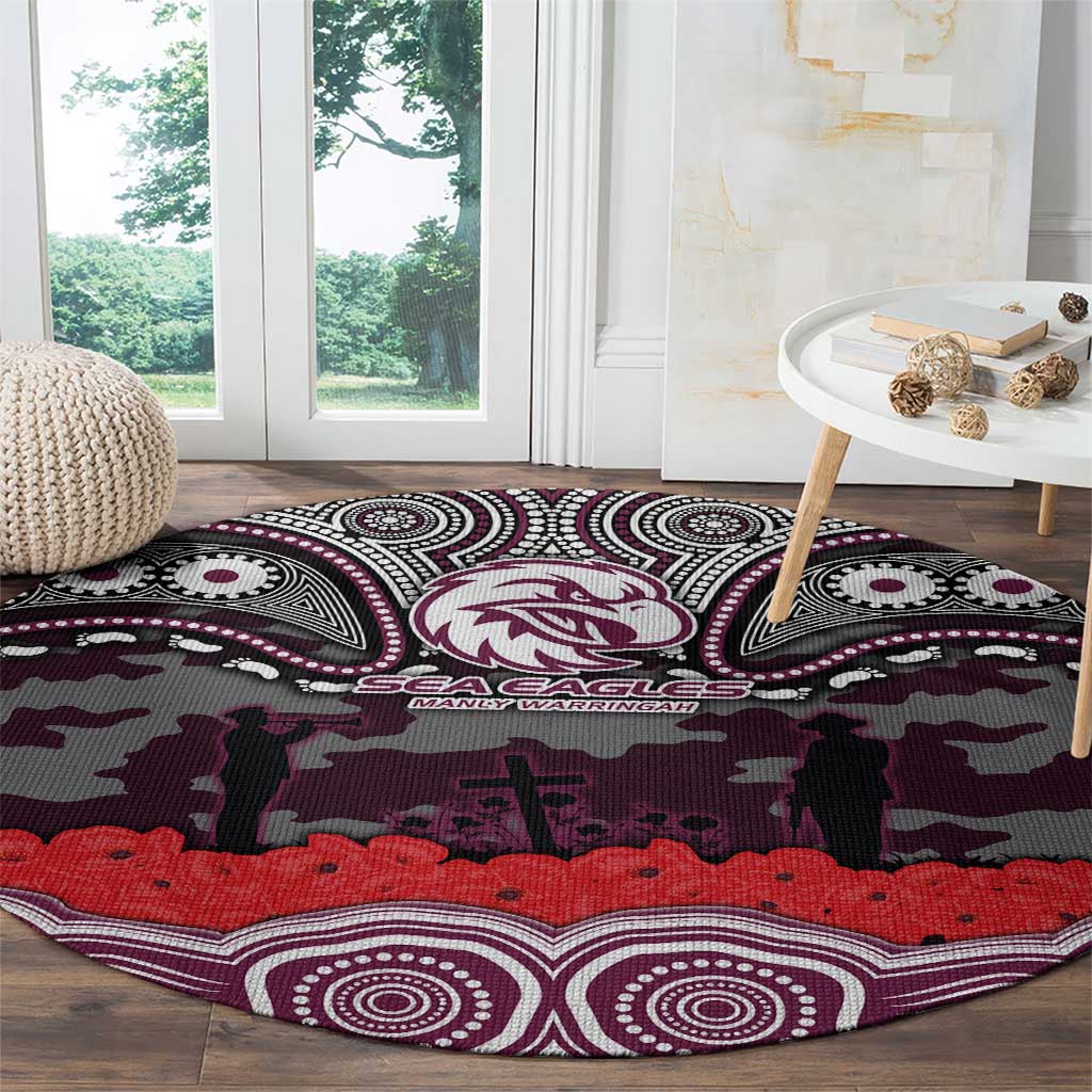 ANZAC Day Manly Warringah Sea Eagles Round Carpet Military Memorial Aboriginal Indigenous Art