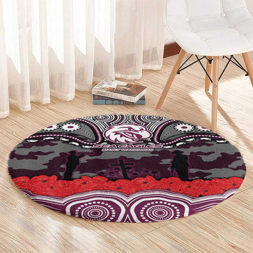 ANZAC Day Manly Warringah Sea Eagles Round Carpet Military Memorial Aboriginal Indigenous Art