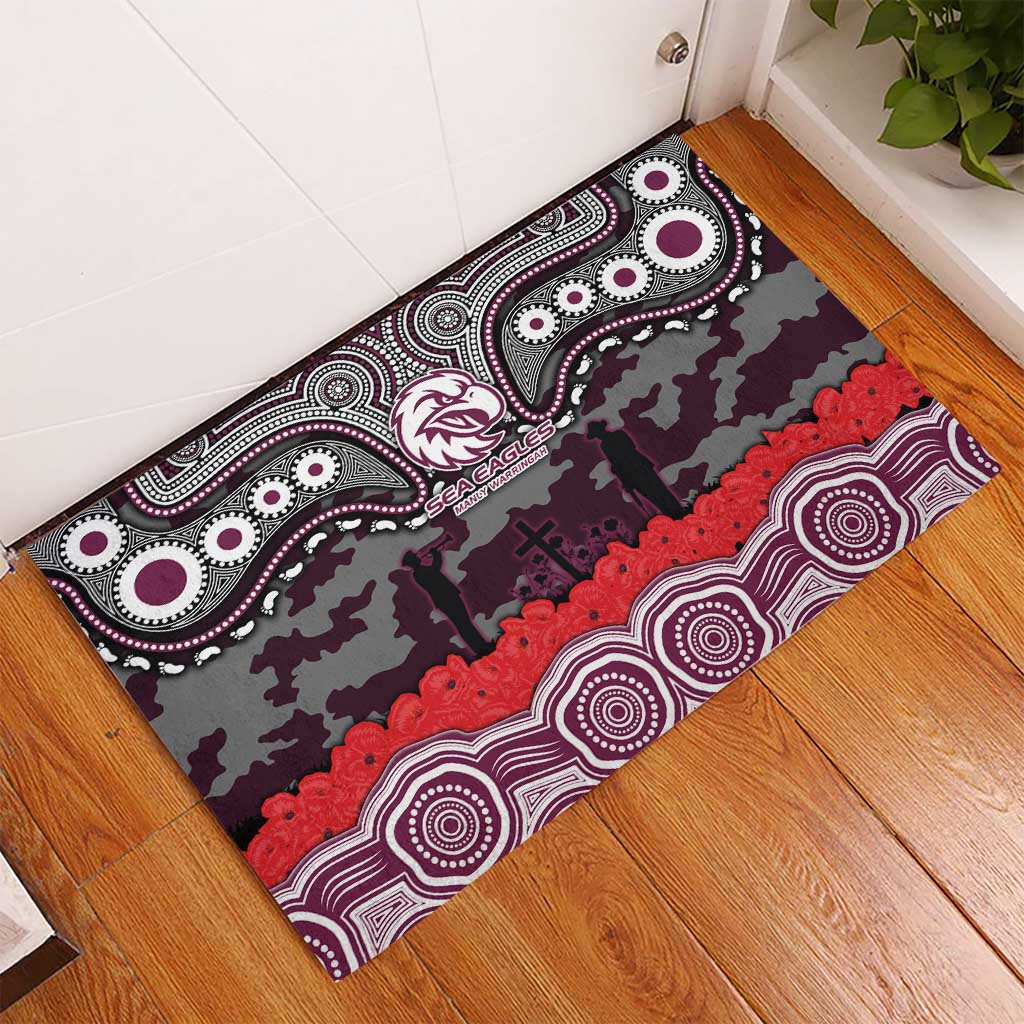 ANZAC Day Manly Warringah Sea Eagles Rubber Doormat Military Memorial Aboriginal Indigenous Art