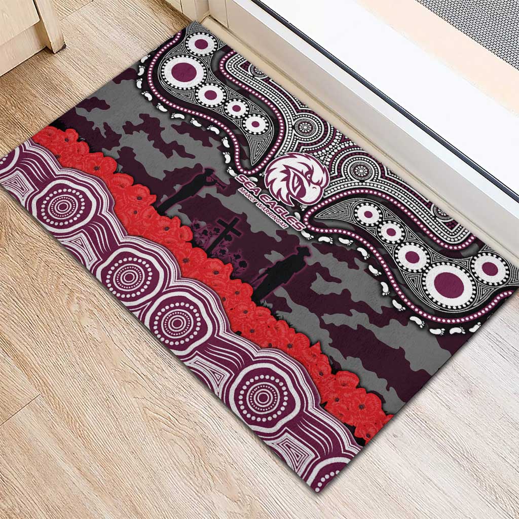 ANZAC Day Manly Warringah Sea Eagles Rubber Doormat Military Memorial Aboriginal Indigenous Art