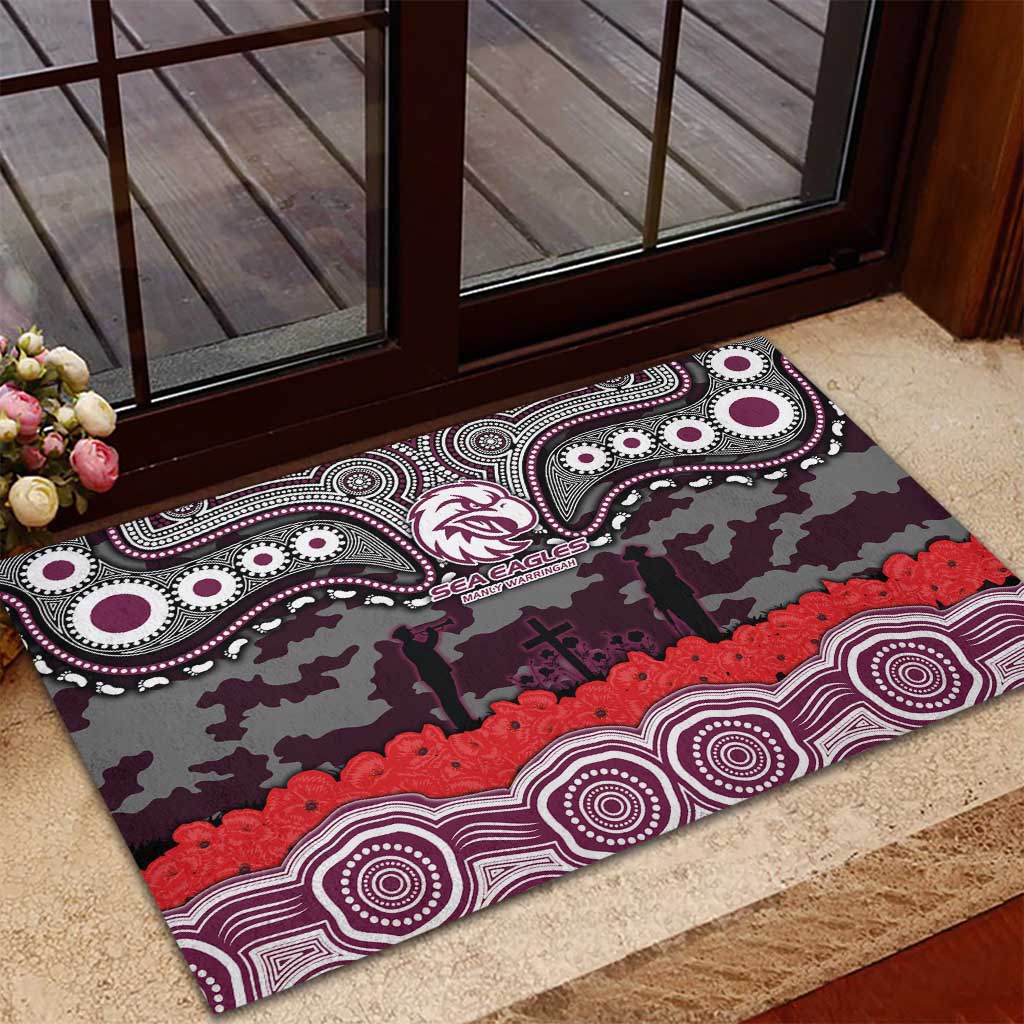 ANZAC Day Manly Warringah Sea Eagles Rubber Doormat Military Memorial Aboriginal Indigenous Art