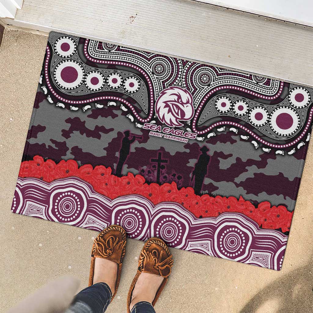 ANZAC Day Manly Warringah Sea Eagles Rubber Doormat Military Memorial Aboriginal Indigenous Art