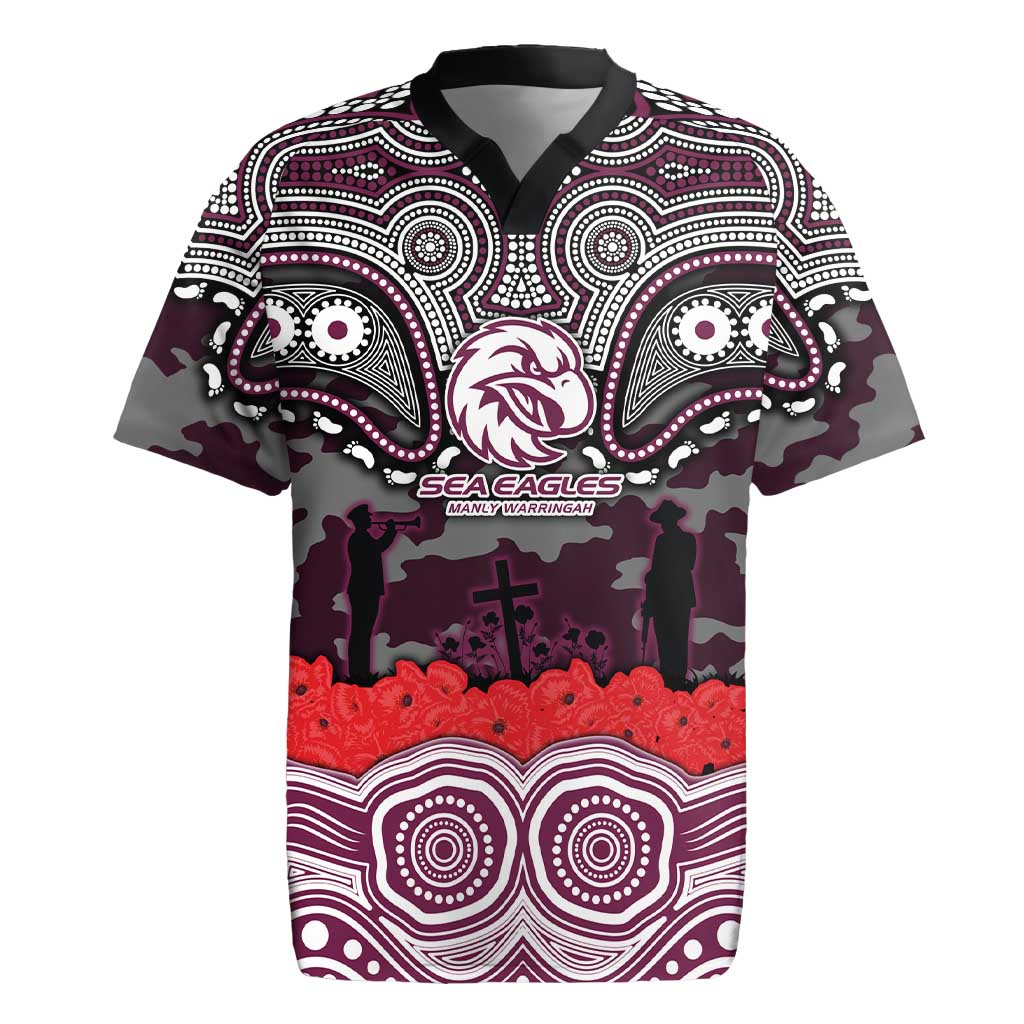 ANZAC Day Manly Warringah Sea Eagles Rugby Jersey Military Memorial Aboriginal Indigenous Art