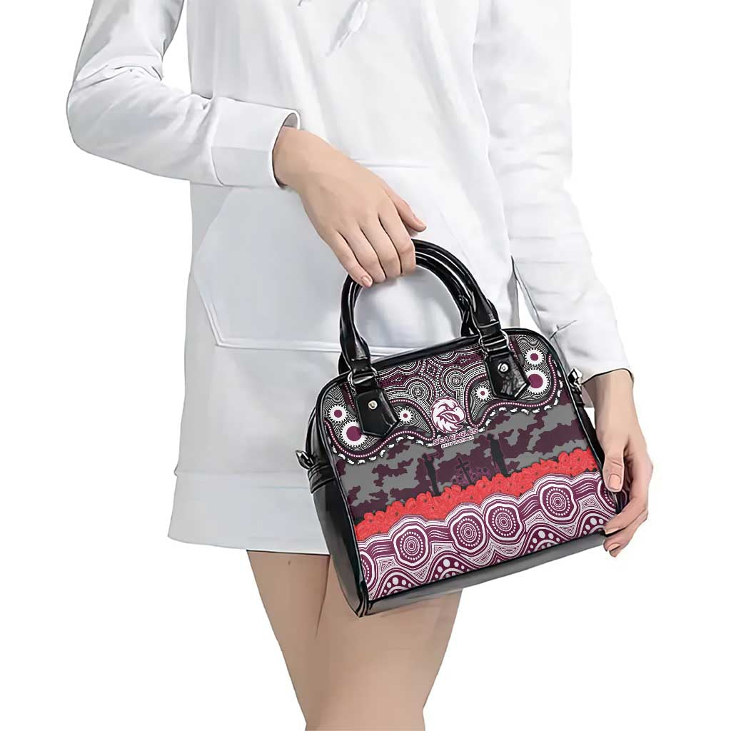 ANZAC Day Manly Warringah Sea Eagles Shoulder Handbag Military Memorial Aboriginal Indigenous Art