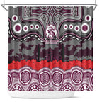 ANZAC Day Manly Warringah Sea Eagles Shower Curtain Military Memorial Aboriginal Indigenous Art