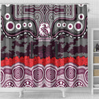 ANZAC Day Manly Warringah Sea Eagles Shower Curtain Military Memorial Aboriginal Indigenous Art