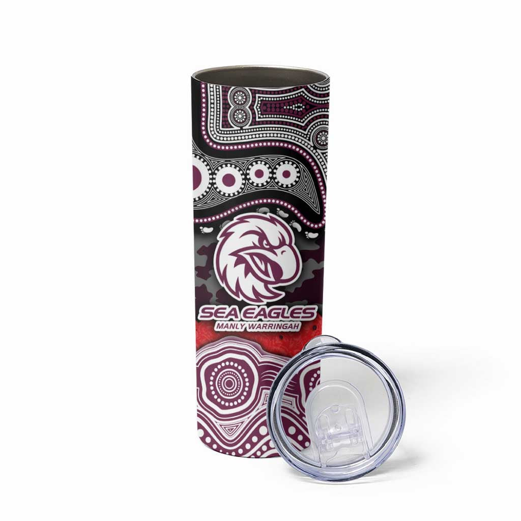 ANZAC Day Manly Warringah Sea Eagles Skinny Tumbler Military Memorial Aboriginal Indigenous Art
