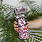 ANZAC Day Manly Warringah Sea Eagles Skinny Tumbler Military Memorial Aboriginal Indigenous Art