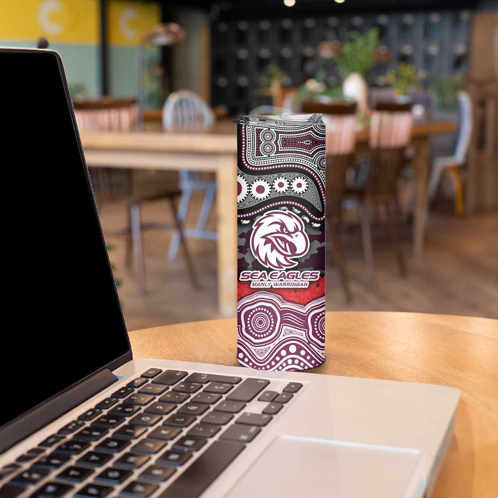 ANZAC Day Manly Warringah Sea Eagles Skinny Tumbler Military Memorial Aboriginal Indigenous Art