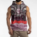 ANZAC Day Manly Warringah Sea Eagles Sleeveless Hoodie Military Memorial Aboriginal Indigenous Art