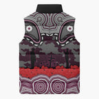ANZAC Day Manly Warringah Sea Eagles Sleeveless Puffer Jacket Military Memorial Aboriginal Indigenous Art