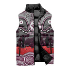 ANZAC Day Manly Warringah Sea Eagles Sleeveless Puffer Jacket Military Memorial Aboriginal Indigenous Art