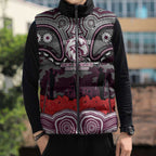 ANZAC Day Manly Warringah Sea Eagles Sleeveless Puffer Jacket Military Memorial Aboriginal Indigenous Art