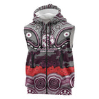 ANZAC Day Manly Warringah Sea Eagles Sleeveless Zip Hoodie Military Memorial Aboriginal Indigenous Art