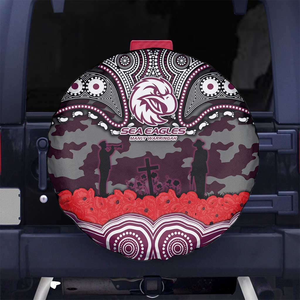 ANZAC Day Manly Warringah Sea Eagles Spare Tire Cover Military Memorial Aboriginal Indigenous Art