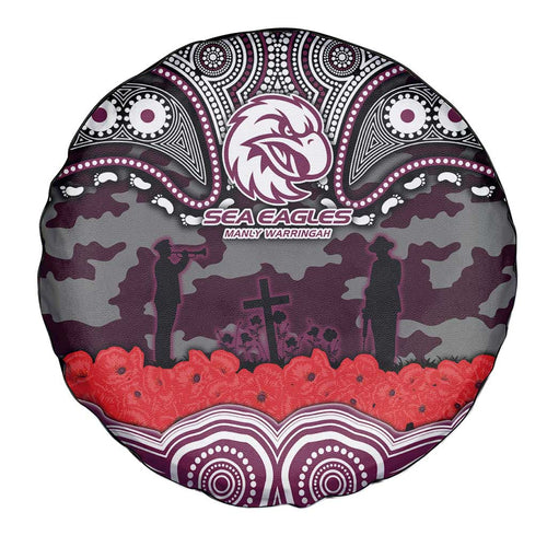 ANZAC Day Manly Warringah Sea Eagles Spare Tire Cover Military Memorial Aboriginal Indigenous Art