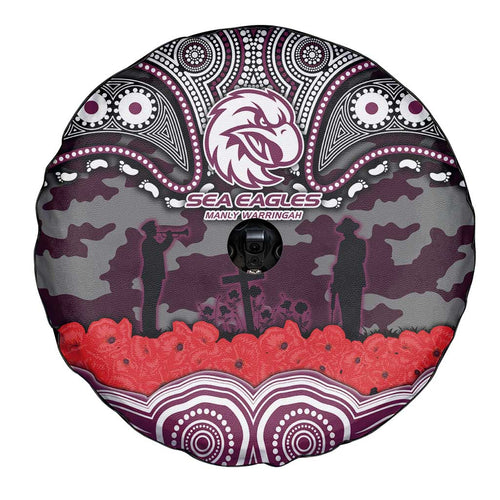 ANZAC Day Manly Warringah Sea Eagles Spare Tire Cover Military Memorial Aboriginal Indigenous Art