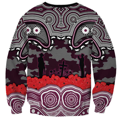 ANZAC Day Manly Warringah Sea Eagles Sweatshirt Military Memorial Aboriginal Indigenous Art