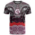 ANZAC Day Manly Warringah Sea Eagles T Shirt Military Memorial Aboriginal Indigenous Art