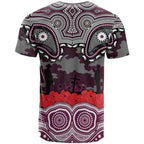 ANZAC Day Manly Warringah Sea Eagles T Shirt Military Memorial Aboriginal Indigenous Art