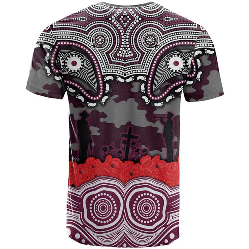 ANZAC Day Manly Warringah Sea Eagles T Shirt Military Memorial Aboriginal Indigenous Art