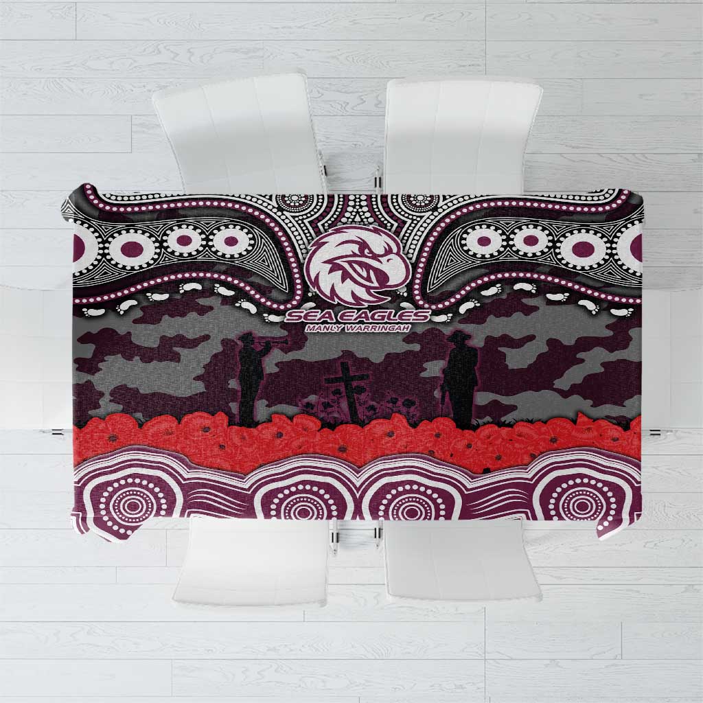 ANZAC Day Manly Warringah Sea Eagles Tablecloth Military Memorial Aboriginal Indigenous Art