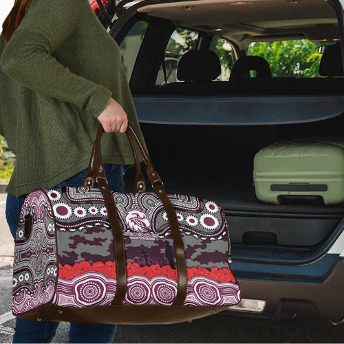 ANZAC Day Manly Warringah Sea Eagles Travel Bag Military Memorial Aboriginal Indigenous Art