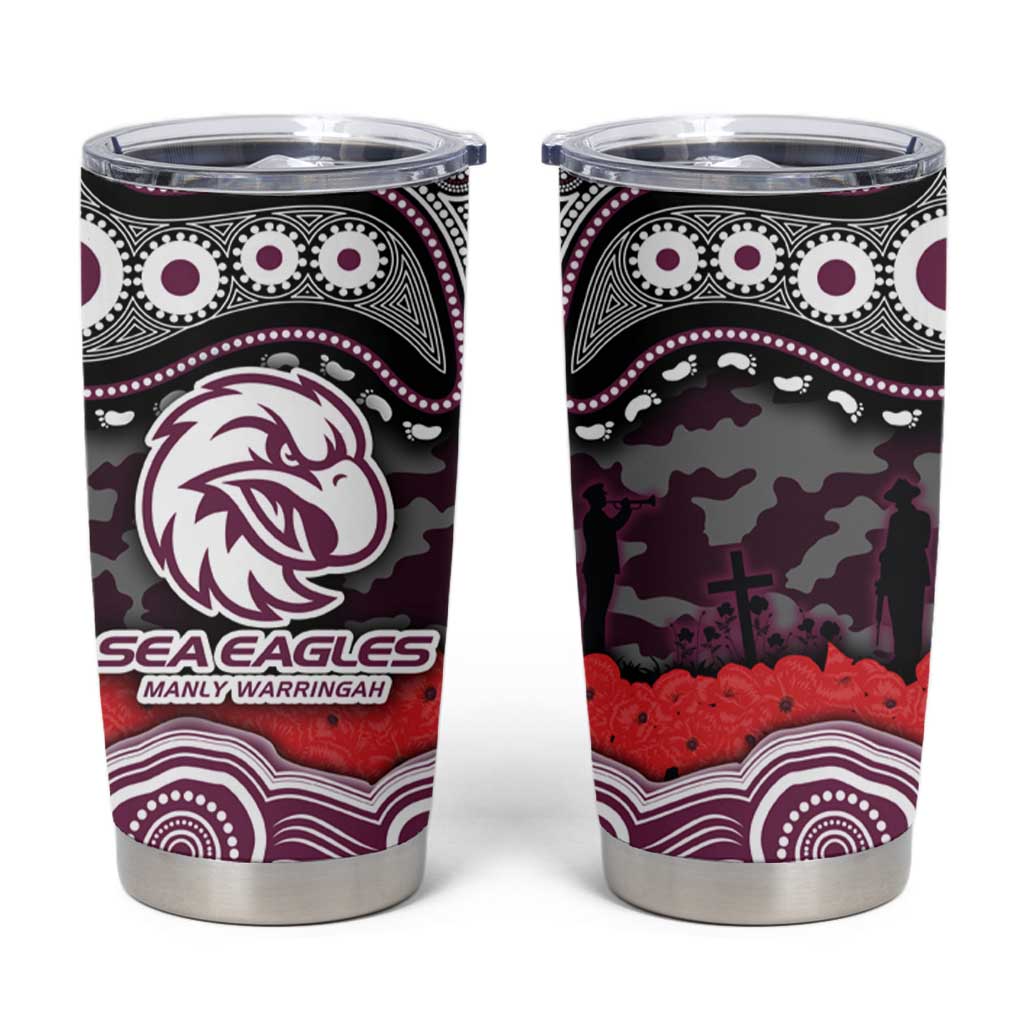 ANZAC Day Manly Warringah Sea Eagles Tumbler Cup Military Memorial Aboriginal Indigenous Art
